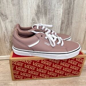 Vans Seldan Leather Low Top Sneakers Women’s Size 10 Mauve Dusty Rose Spring